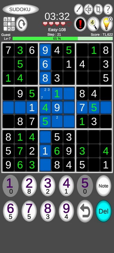 Sudoku 123 gameplay screenshot 3 of 8