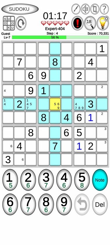 Sudoku 123 gameplay screenshot 5 of 8