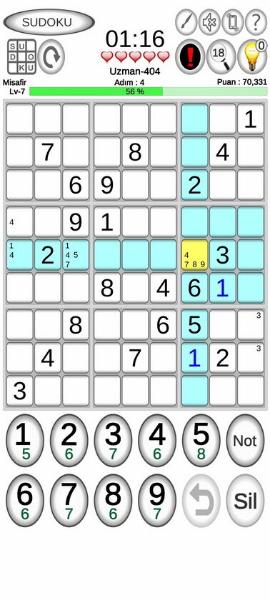 Sudoku 123 oyun ekranı 5 / 8