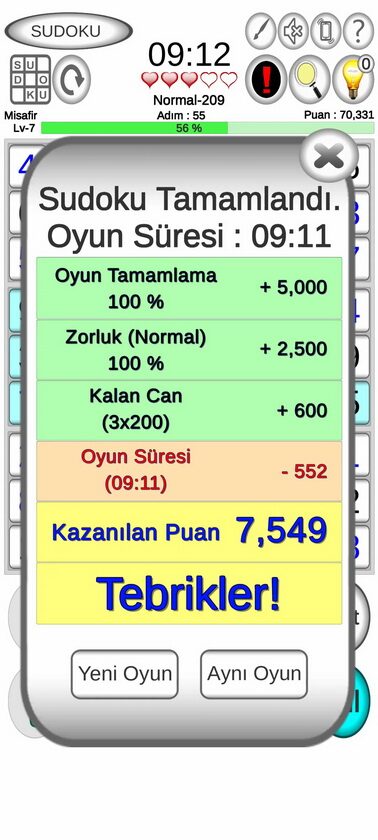 Sudoku 123 oyun ekranı 6 / 8